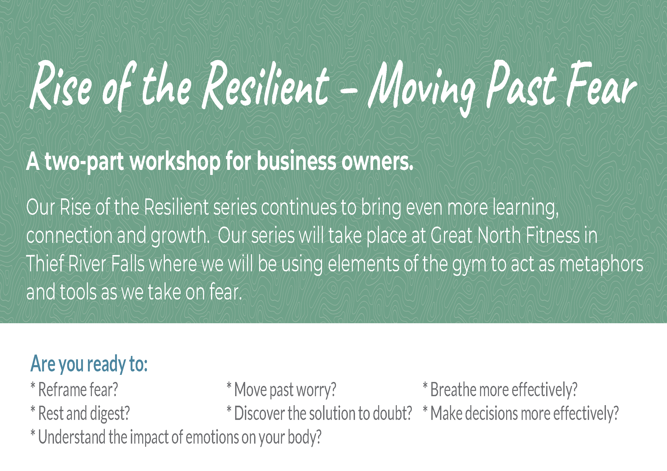 rise Deb McGregor training series in Thief River Falls